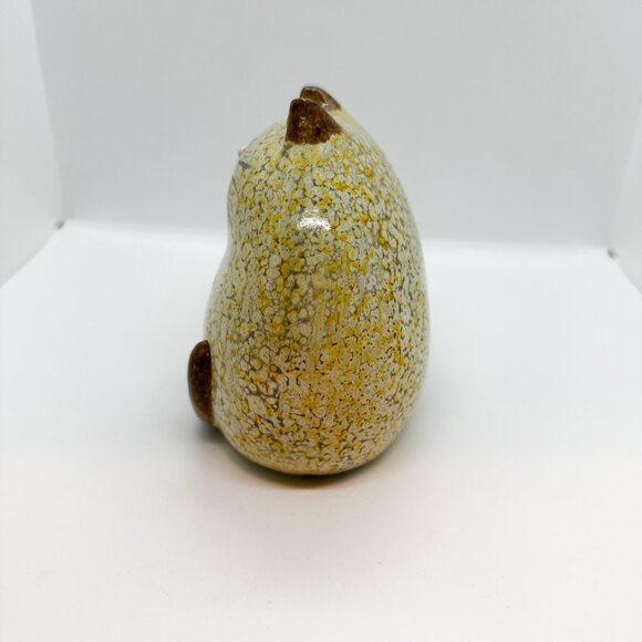 SOLD Vtg Fat Cat Kitty Figurine Redware Pottery Spongeware Ceramic Folk Art - Picture 3 of 6